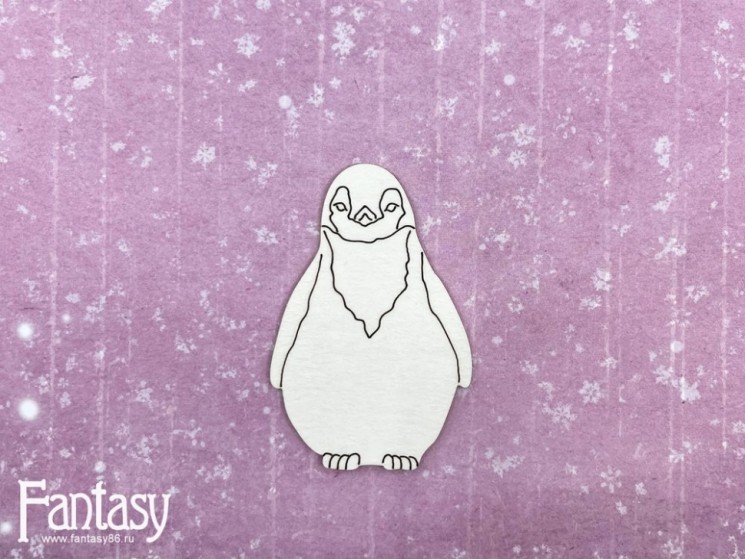 Чипборд Fantasy «Снежные объятия (Пингвиненок) 3040» размер 3,7*5,5 см