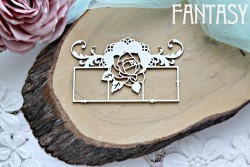 Чипборд Fantasy "Рамка с розами 563", размер 9,2*5,2 см