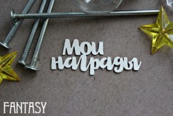 Чипборд Fantasy надпись "Мои награды 1092" размер 2,8*8 см