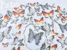 Тканевые высечки на картоне Fantasy "Вдали от суеты - 2 бабочки ", толщина картона 1 мм , 58 шт в наборе