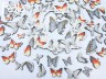 Тканевые высечки на картоне Fantasy "Вдали от суеты - 2 бабочки ", толщина картона 1 мм , 58 шт в наборе