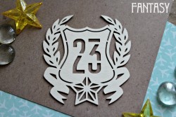 Чипборд Fantasy "Рамка с цифрой 23 февраля 1156» размер 8,2*7,5 см