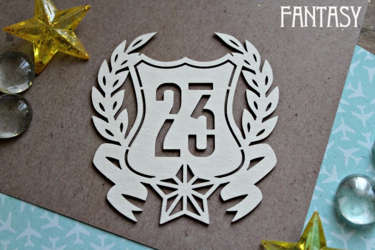 Чипборд Fantasy "Рамка с цифрой 23 февраля 1156» размер 8,2*7,5 см