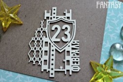 Чипборд Fantasy "Орнамент с 23 февраля 1193» размер 8*5,5 см