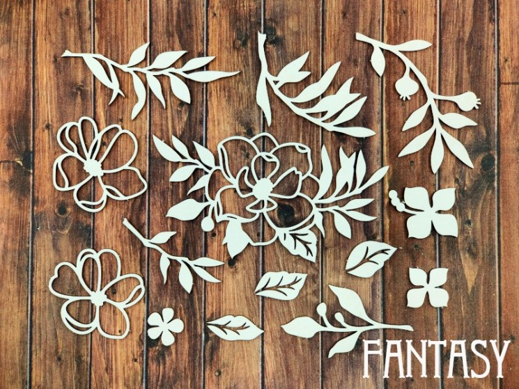 Чипборд Fantasy набор «Розы и ягода 2380»
