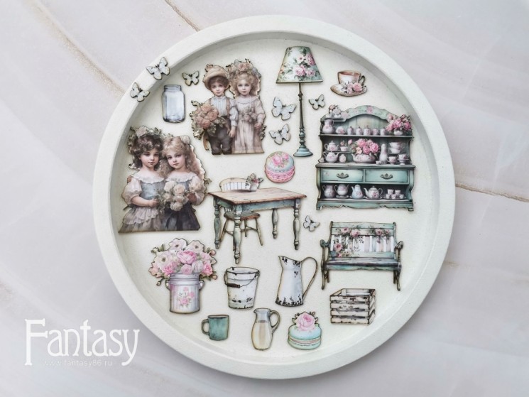 Высечки Fantasy на картоне 1 мм "Шарман 7",  в наборе 25 шт