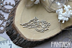Чипборд Fantasy "Лыжник 676" размер 7,3*3,7 см