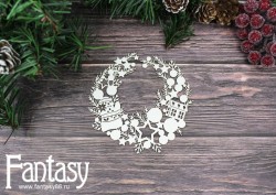 Чипборд Fantasy «Новогодний веночек 2526» размер 9,9*9,5 см