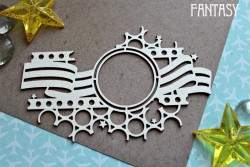 Чипборд Fantasy "Орнамент с георгиевской лентой 1172» размер 10,3*6,5 см