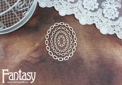 Чипборд Fantasy «Овал из цепей 2522» размеры от 2,5*1,7 до 6,6*8,5 см