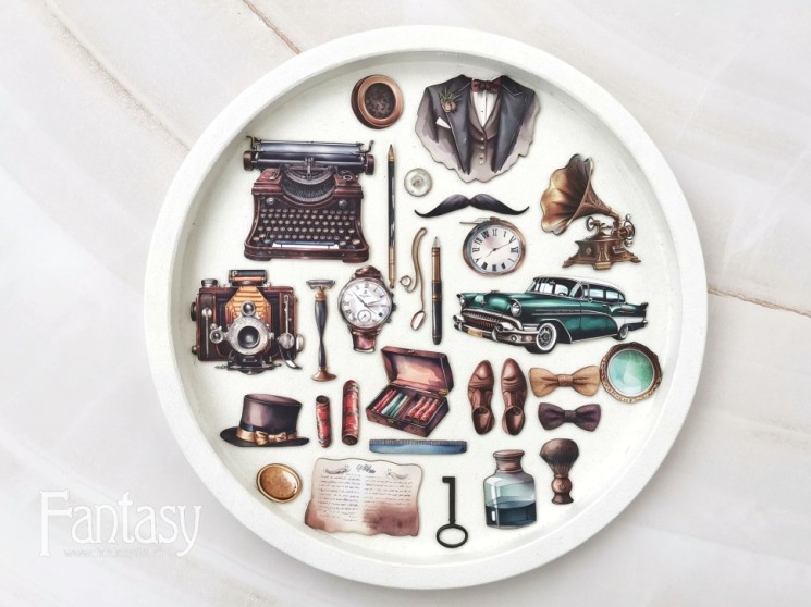 Высечки на картоне Fantasy "Мужские правила - 10", толщина картона 1 мм, 29 шт в наборе