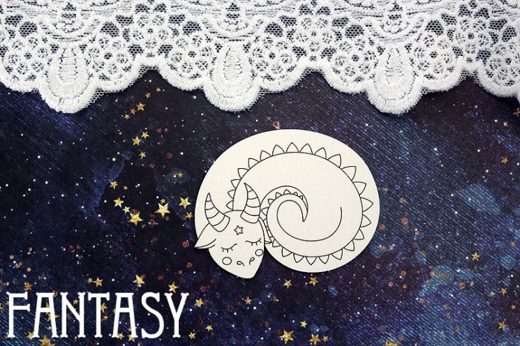 Чипборд Fantasy "Спящий дракон 1436" размер 6*4,6 см