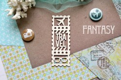 Чипборд Fantasy "Марка Travel 837 " размер 10,4*3,7 см