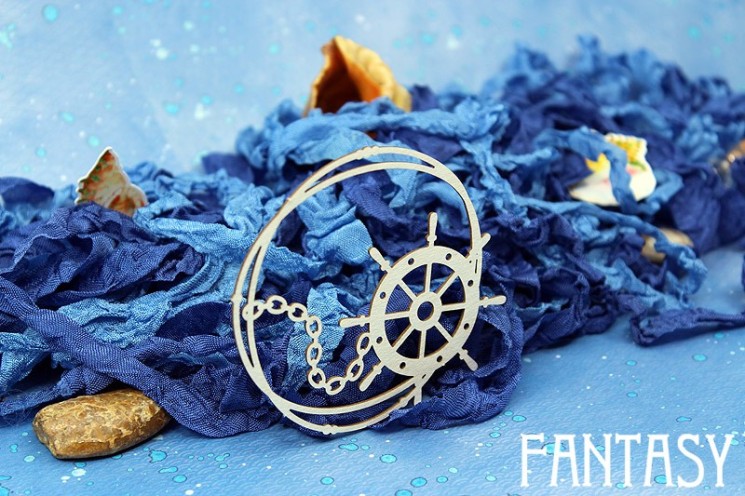 Чипборд Fantasy "Штурвал в рамке 1473" размер 7,5*8 см