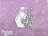 Чипборд Fantasy «Снежные объятия (Пингвиненок с цветочком) 3072» размер 4,7*6 см