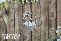 Чипборд Fantasy «Пасхальная корзинка с яйцами 2419» размер 7,1*5 см