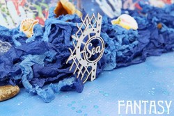 Чипборд Fantasy надпись "Sea со штурвалом 1520" размер 7,8*5,5 см