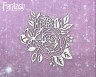 Чипборд Fantasy «Снежные объятия (Роза с хлопком) 3074» размер 7,8 см