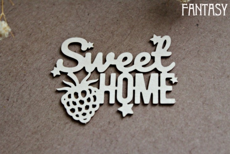 Чипборд Fantasy надпись "Sweet home 1250" размер 5,3*4 см