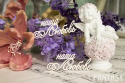 Чипборд Fantasy надпись "Наша любовь 037" размер 5.5*2.2 см 2шт