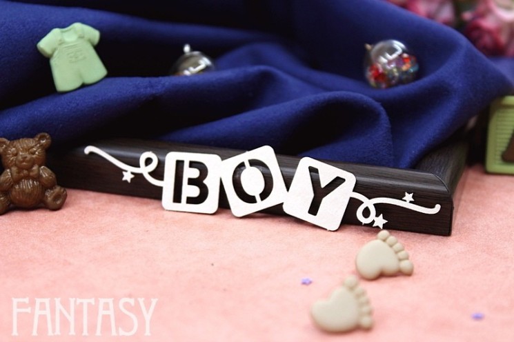 Чипборд Fantasy "Кубики BOY 2138" размер 9,5*1,7 см