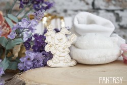 Чипборд Fantasy "Зайка со строчкой 284", размер 4,5*6 см