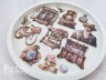 Тканевые высечки Fantasy  "Шарман 71", на картоне 1 мм, в наборе 14 шт