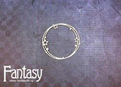 Чипборд Fantasy "Круглая рамка со звездами 1059" размер 7,4*7,2 см