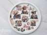 Тканевые высечки Fantasy на картоне 1 мм "Шарман 67", в наборе 24 шт