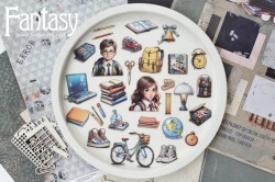 Высечки на картоне Fantasy "Школьные истории -14", картон 1 мм