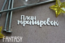 Чипборд Fantasy надпись "План тренировок 1070" размер 2,3*8 см