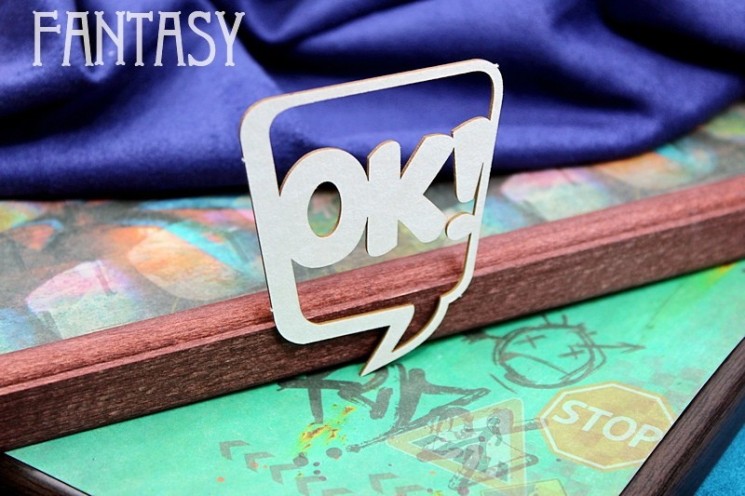 Чипборд Fantasy Комикс " OK! 2034" размер 6*5см