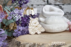 Чипборд Fantasy "Мишка со строчкой  265", размер 4,2*5,3 см