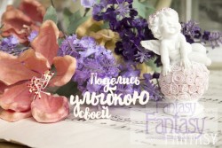 Чипборд Fantasy надпись "Поделись улыбкою своей 1" размер 6.3*3.7см