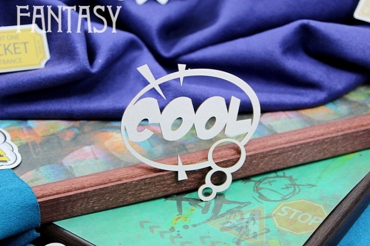 Чипборд Fantasy Комикс "COOL 2045" размер 6,4*6см