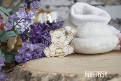 Чипборд Fantasy "Мишка со строчкой 258", размер 5*3,7 см