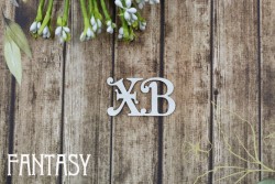 Чипборд Fantasy Надпись «ХВ» 2412» размер 2,5*4 см