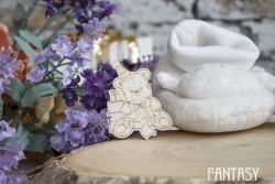 Чипборд Fantasy "Мишка со строчкой 262", размер 4,2*5,5 см