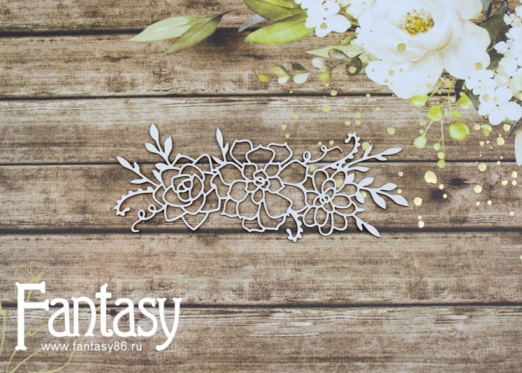 Чипборд Fantasy "Цветочный бордюр 1024 " размер 5,2*12,3 см