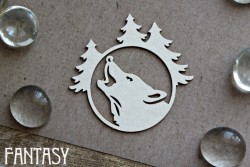 Чипборд Fantasy "Волк в рамке 1198" размер 5,3*5,6 см