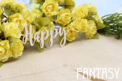 Чипборд Fantasy надпись"Happy 1561" размер 6,5*3,1  см