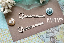 Чипборд Fantasy надпись "Впечатления 819 " 2 шт. размер 9,5*2,2 см