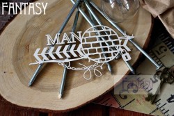 Чипборд Fantasy надпись"MAN", размер 11,5*6 см