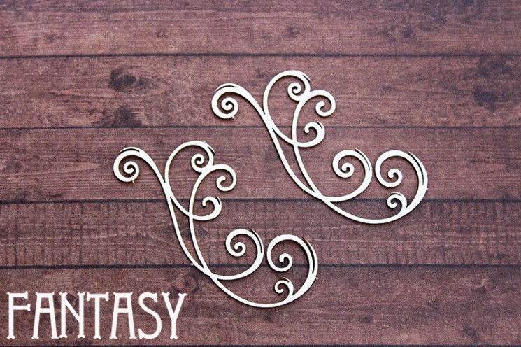 Чипборд Fantasy «Завитки пара 2330» размер 6,1*2,2см