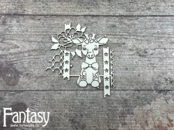 Чипборд Fantasy «Мамино счастье (Жирафик с розой 3202)» размер 8*7 см