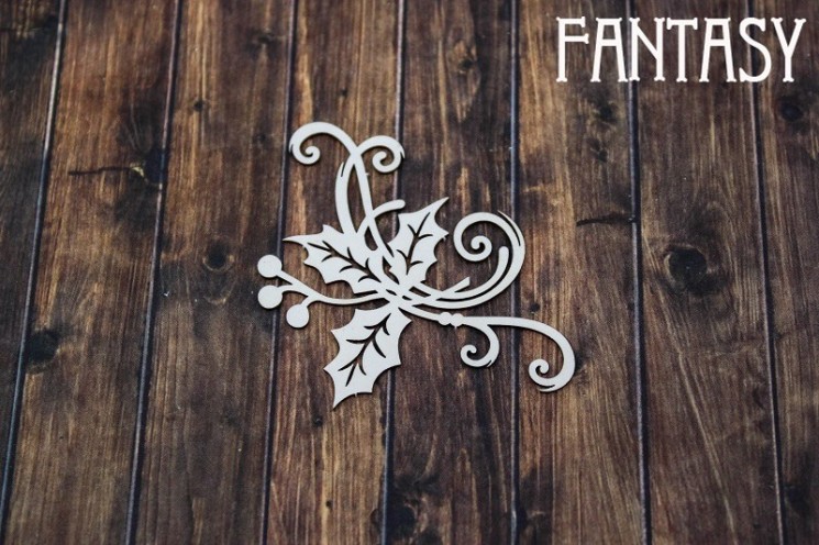 Чипборд Fantasy «Завиток с листком 2293» размер 6,5*4,5см