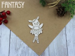 Чипборд Fantasy "Свинка балерина 644" размер 3.5*6 см