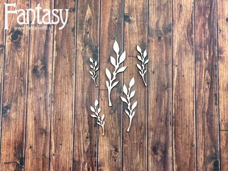 Чипборд Fantasy набор «Мини веточки 2607» размер от 0,9*2,5 см до 1,8*5,5 см