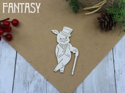 Чипборд Fantasy "Свинка в шляпе 647" размер 3*6.5 см