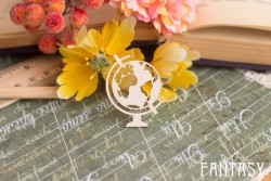 Чипборд Fantasy "Глобус ", размер 4,2х3 см